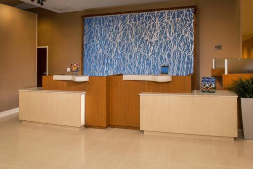 华盛顿Fairfield Inn & Suites by Marriott Washington的医院的大厅,墙上有一幅大画