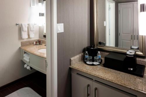 费尔法克斯费尔奥克斯费尔法克斯万豪酒店的一间带水槽和镜子的浴室