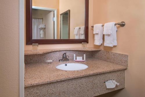 Prince Frederick弗雷德里克王子春季山丘套房酒店的一间带水槽和镜子的浴室