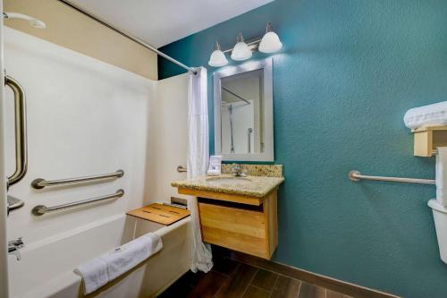 雷内克萨郊区长住酒店的一间带水槽和镜子的浴室
