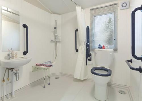 查珀尔圣伦纳兹Merryfield And Sandfield的白色的浴室设有卫生间和水槽。