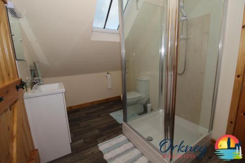 奥克尼89 Victoria Street, Kirkwall, Orkney - OR00066F的带淋浴和卫生间的浴室