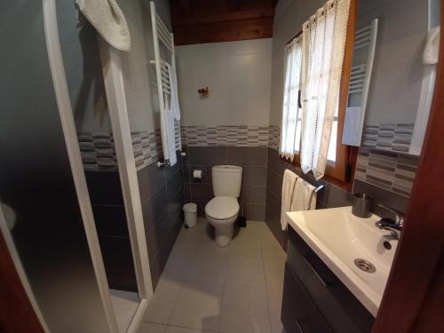 英垂阿格卡西纳乡村民宿的一间带卫生间和水槽的浴室