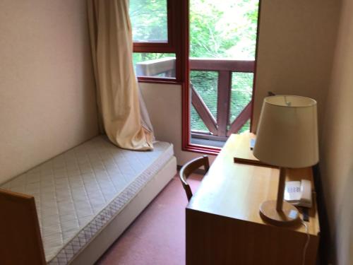 MinamiaizuAizu Kogen International Human Resources Center - Vacation STAY 34873v的一间设有床、灯和窗户的房间