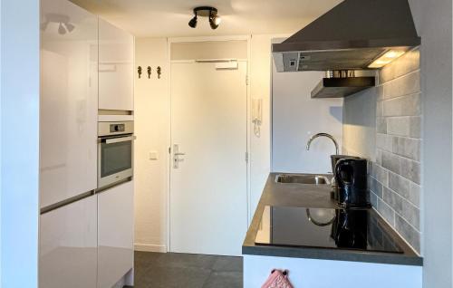 布勒伊尼瑟Amazing Apartment In Bruinisse With Wifi的厨房配有白色橱柜和水槽