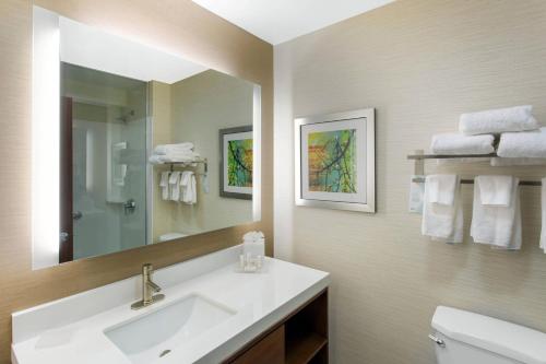 圣达菲圣达菲万豪费尔菲尔德套房酒店的一间带水槽和镜子的浴室