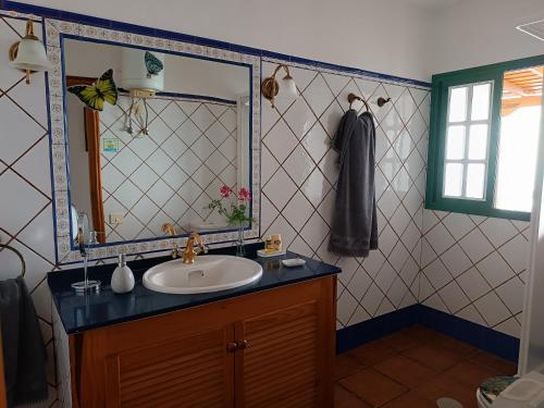 洛斯·亚诺斯·德·阿里丹马佳达乡村民宿的一间带水槽和镜子的浴室