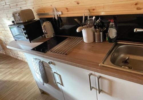 巴斯盖特Fox's Den的厨房配有水槽和台面