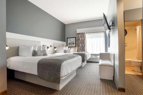 DemopolisBest Western Plus Two Rivers Hotel & Suites的酒店客房带两张床和一间浴室