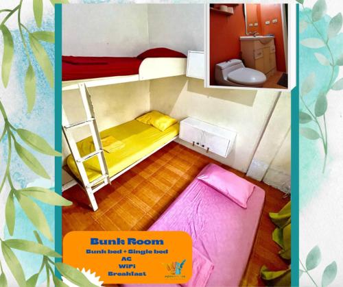 BalabagonAdivayan 315的小房间设有双层床和卫生间