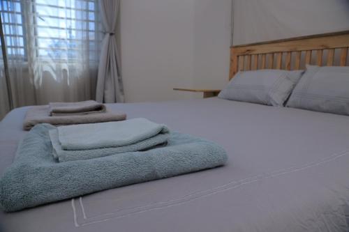 MukonoLion King Mufasa的一间卧室配有两张带毛巾的床