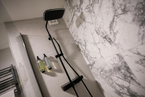 莱特肯尼艾里格尔山会议休闲酒店的带淋浴的浴室(带大理石墙)