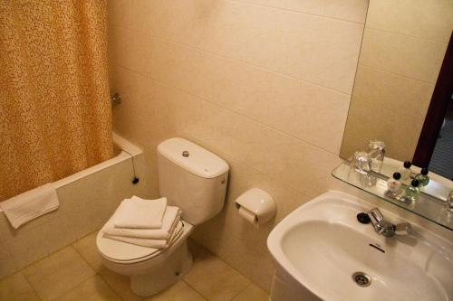 吉塔里亚赫塔里亚诺膳食公寓的一间带卫生间和水槽的小浴室