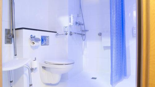 赫塔费马德里-赫塔菲快捷假日酒店的白色的浴室设有卫生间和淋浴。