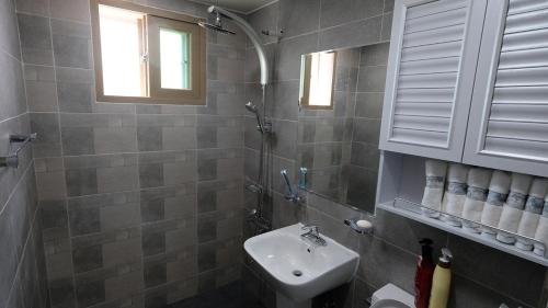 GongjuEin House的一间带水槽、卫生间和镜子的浴室