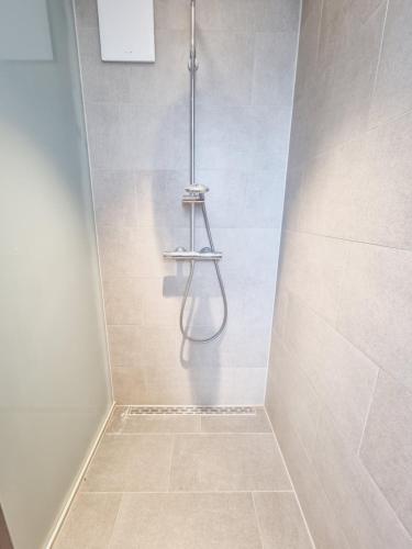 美因河畔法兰克福SKY HOME的浴室设有淋浴和软管