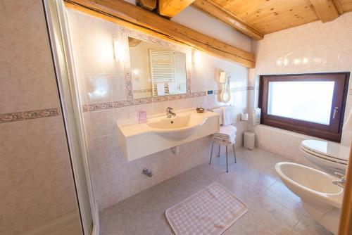 摩德纳迪-坎皮格里奥加尼诺玛酒店的一间带水槽、卫生间和淋浴的浴室
