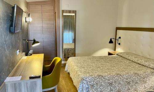 卡耐特蒂贝兰格卡内特普拉亚酒店的配有一张床和一张书桌的酒店客房
