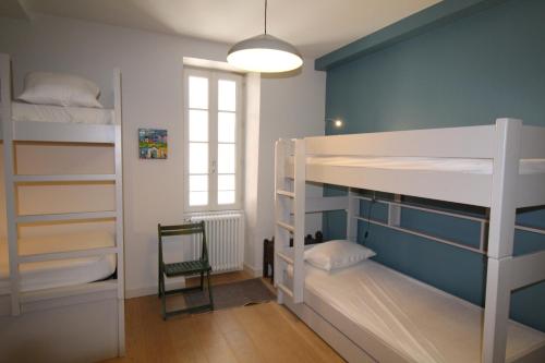 圣让-德吕兹GAMBETTA AVEC LES CLES DE LUZ的客房设有两张双层床和一扇窗户。