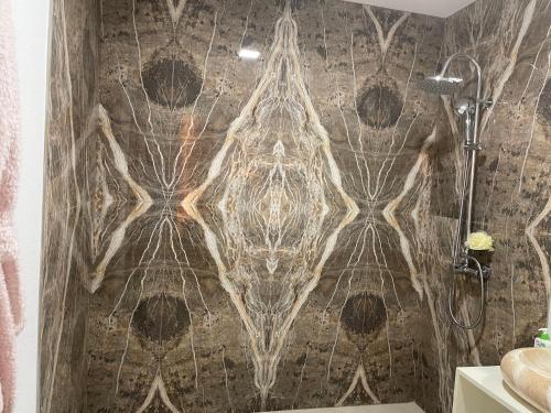CărpinişAgropensiunea Floare de Tei的浴室墙上挂着蜘蛛壁画