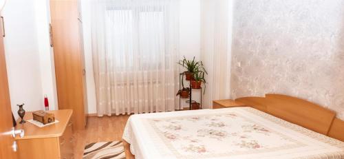 特里亚夫纳Явор的一间卧室设有一张床和一个窗口