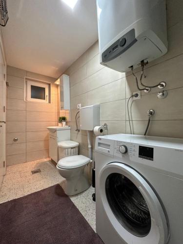 尼克希奇Apartment Lena Niksic的一间带洗衣机和卫生间的浴室