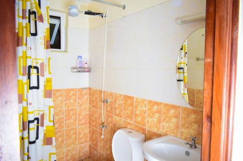纳库鲁Havan Furnished Apartments-Milimani N8的一间带卫生间和水槽的浴室