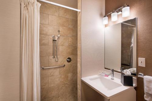 拉夫兰柯林斯堡洛弗万豪费尔菲尔德酒店的一间带水槽和淋浴的浴室