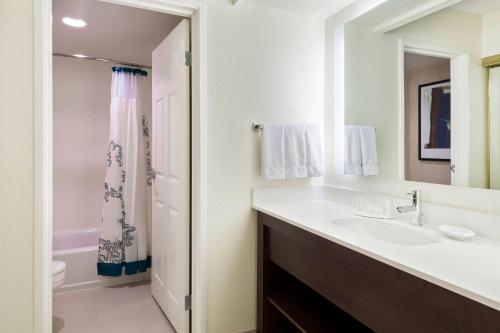 迈尔斯堡迈尔斯堡原住客栈酒店的一间带水槽和淋浴的浴室