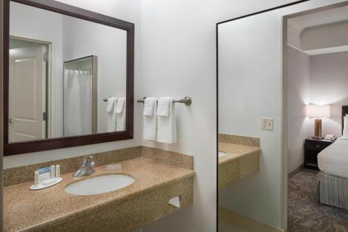 纳帕纳帕谷春季山丘套房酒店的一间带水槽和镜子的浴室