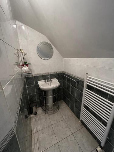 爱丁堡阿陈瑞轩宾馆的一间带水槽和镜子的浴室