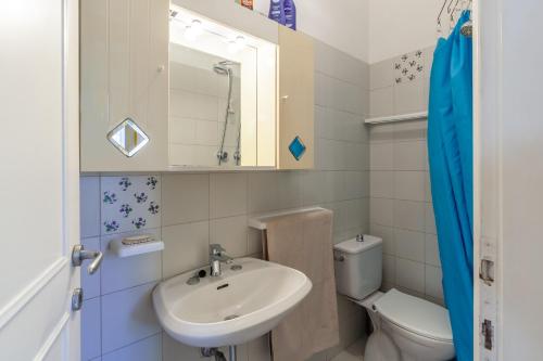 马里纳迪马萨Casa Valdosti的一间带水槽和卫生间的小浴室