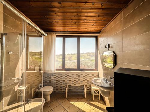 阿尔贝罗贝洛伊尔勒西奥住宿加早餐旅馆的一间带水槽和卫生间的浴室以及窗户。