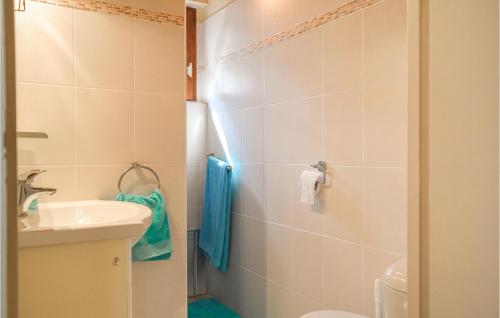 卡尔卡托吉奥Awesome Home In Calcatoggio With Wifi的一间带卫生间和水槽的浴室