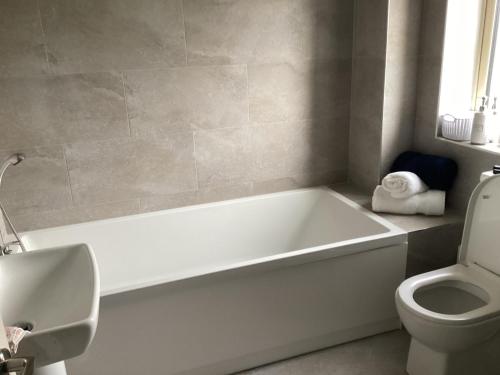 Kilcarn4 Cois Glaisin View的浴室配有白色浴缸和卫生间。