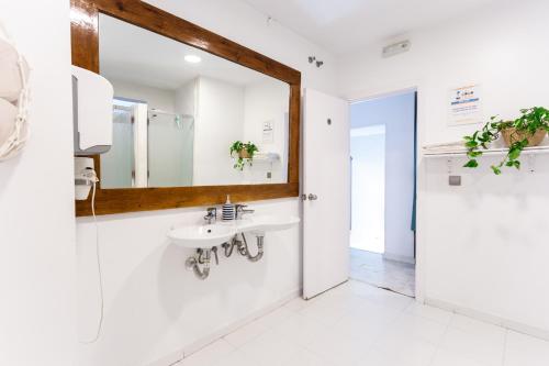 塔里法可科特拉精品旅舍及合伙办公的一间带水槽和镜子的浴室