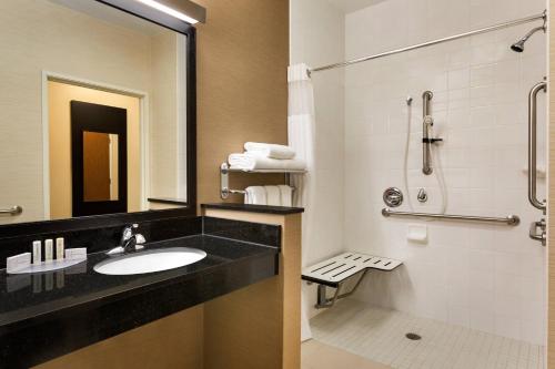 莫米托莱多茂美费尔菲尔德酒店 - 万豪集团旗下酒店的一间带水槽和淋浴的浴室
