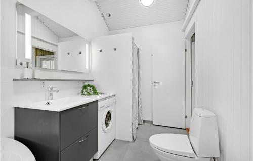 凯特明讷Lovely Home In Kerteminde With Wifi的白色的浴室设有卫生间和水槽。