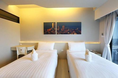 合艾合艾经典酒店的市景客房 - 带两张床