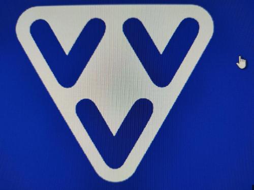 HuppelVakantieboerderij Twinkle的蓝色和白色的标牌,写着字母V