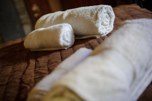 Maroni教师之家酒店的床上有两条毛巾