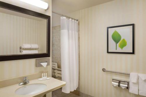 纳帕美国峡谷纳帕万豪费尔菲尔德套房酒店的一间带水槽和镜子的浴室