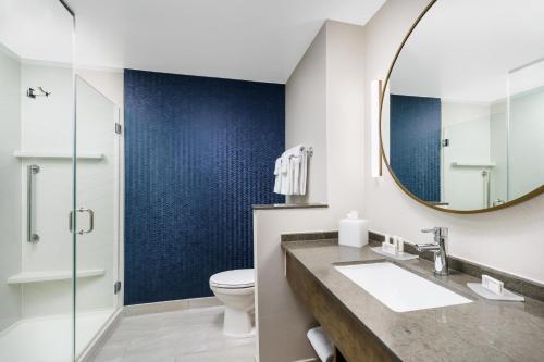 奥克赫斯特Fairfield Inn & Suites by Marriott Oakhurst Yosemite的一间带卫生间和镜子的浴室