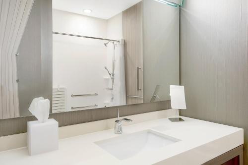 朗维尤朗维尤北万怡酒店的白色的浴室设有水槽和镜子