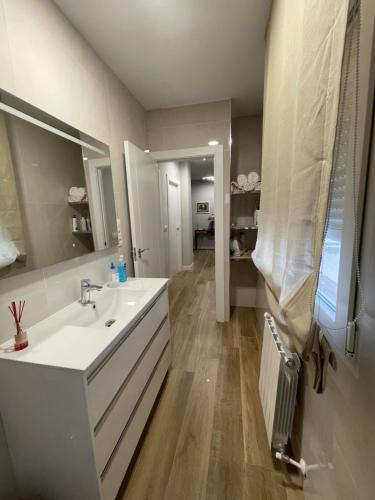 哈恩Apartamento Centro de Jaén的浴室设有白色水槽和镜子