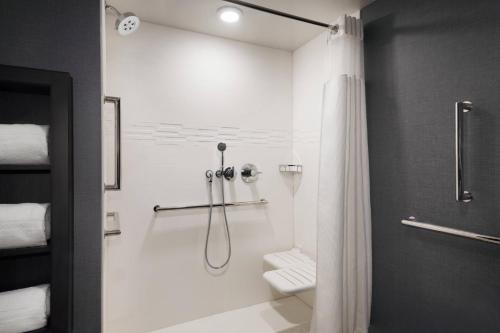 伊根Residence Inn by Marriott Minneapolis St. Paul/Eagan的带淋浴和浴帘的浴室