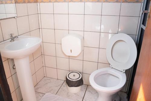 库里提巴HOTEL TROPICAL的一间带卫生间和水槽的浴室