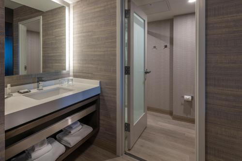 威奇托威奇托万豪酒店的一间带水槽和镜子的浴室