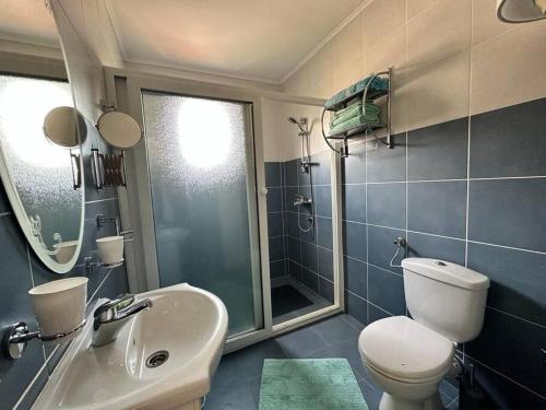 赫尔采格诺维Monteview Duplex的浴室配有卫生间、盥洗盆和淋浴。