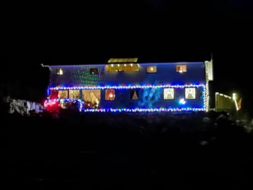 NausteIris Vedal的旁边是一座带圣诞灯的房子